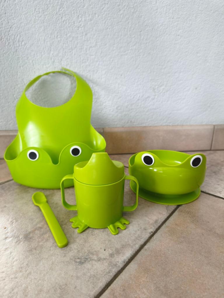 Ikea Mata eetset voor baby's - groen kikker design, Ophalen of Verzenden, Gebruikt