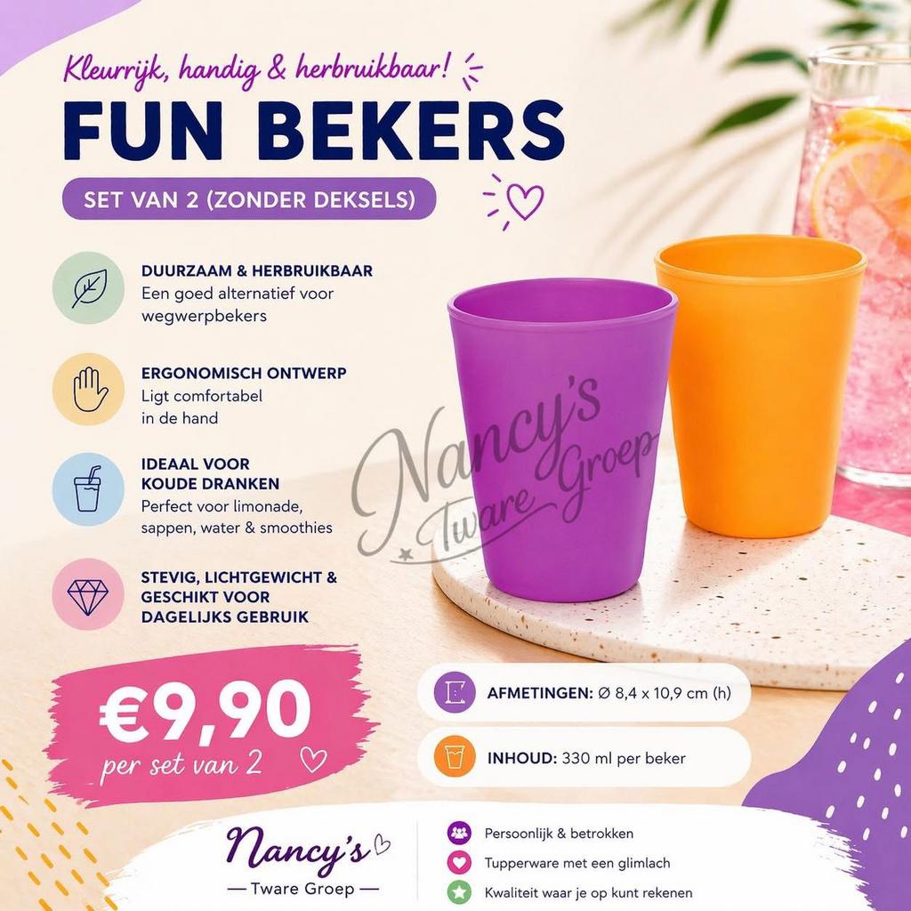 Fun bekers Tupperware, Ophalen, Nieuw, Overige typen