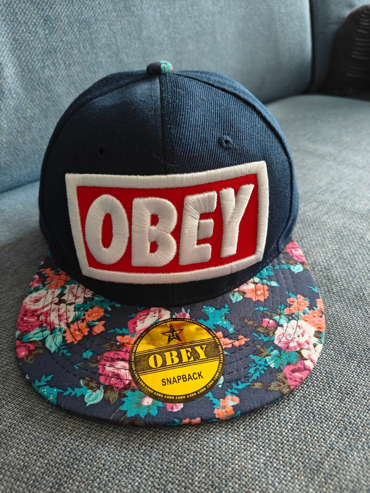 Obey Snapback cap met bloemenprint Klep, Obey, One size fits all, Ophalen of Verzenden, Pet