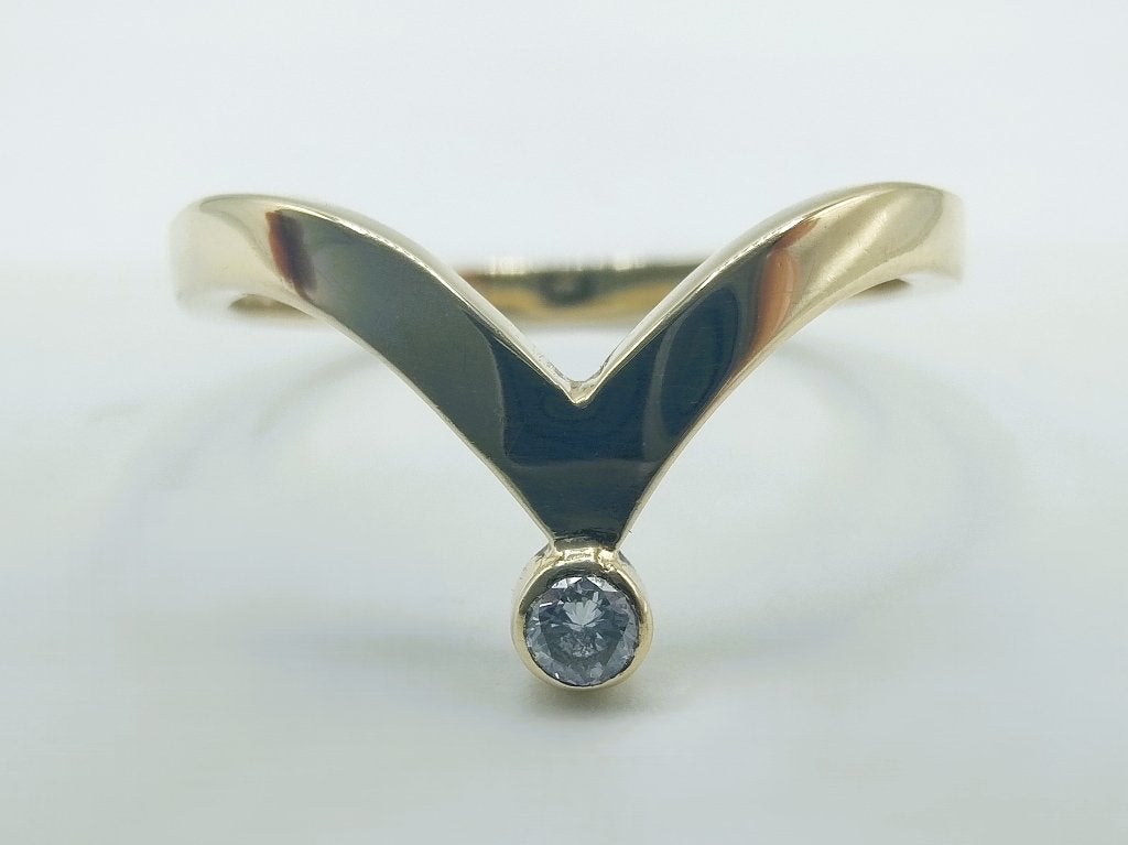 Gouden ring met diamant, 0,03 ct, 18 mm, 18 tot 19, Info@zilverwebsite.nl, Verzenden, Zo goed als nieuw