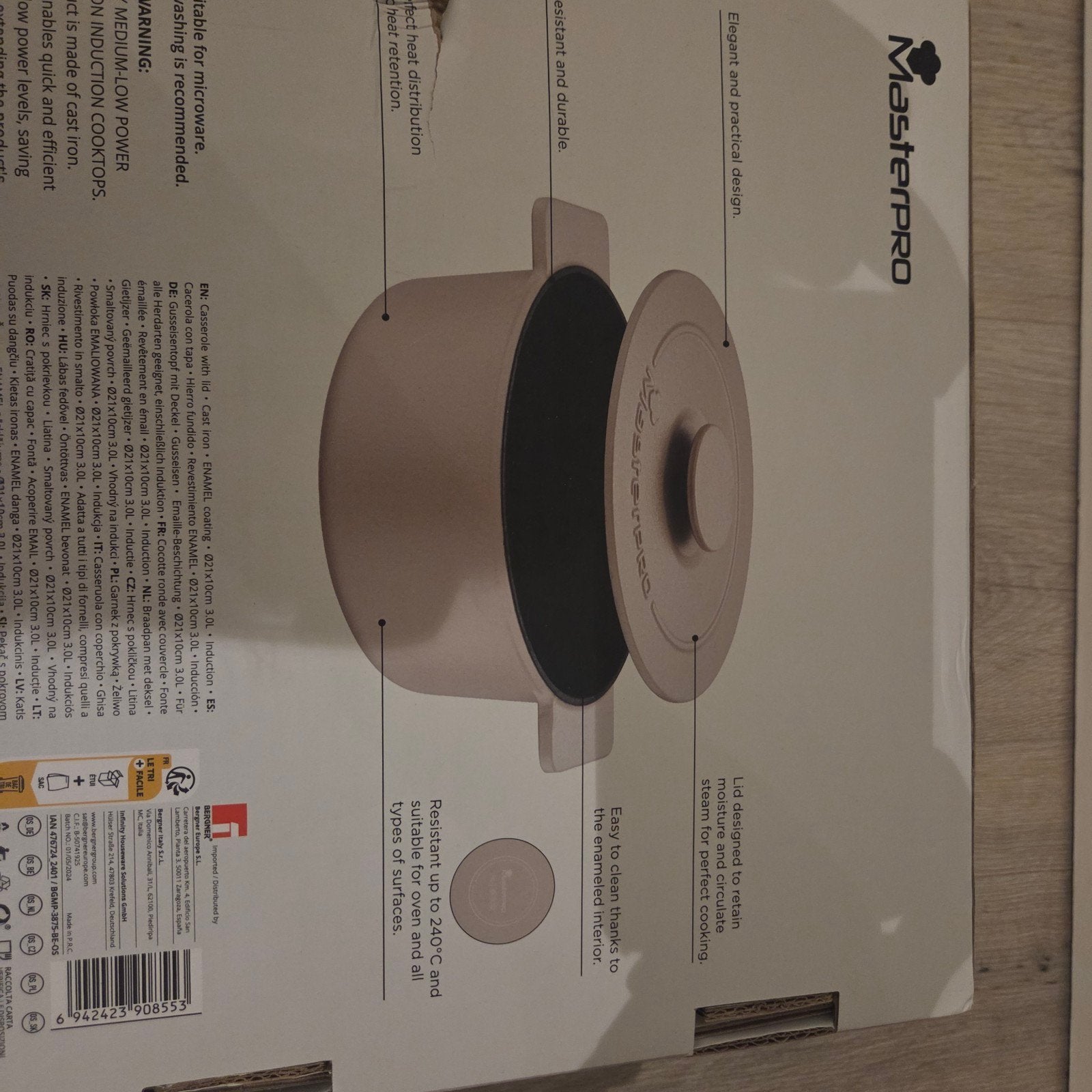 MasterPRO Eternal Braadpan met Deksel - 21cm/3.0L, Ophalen