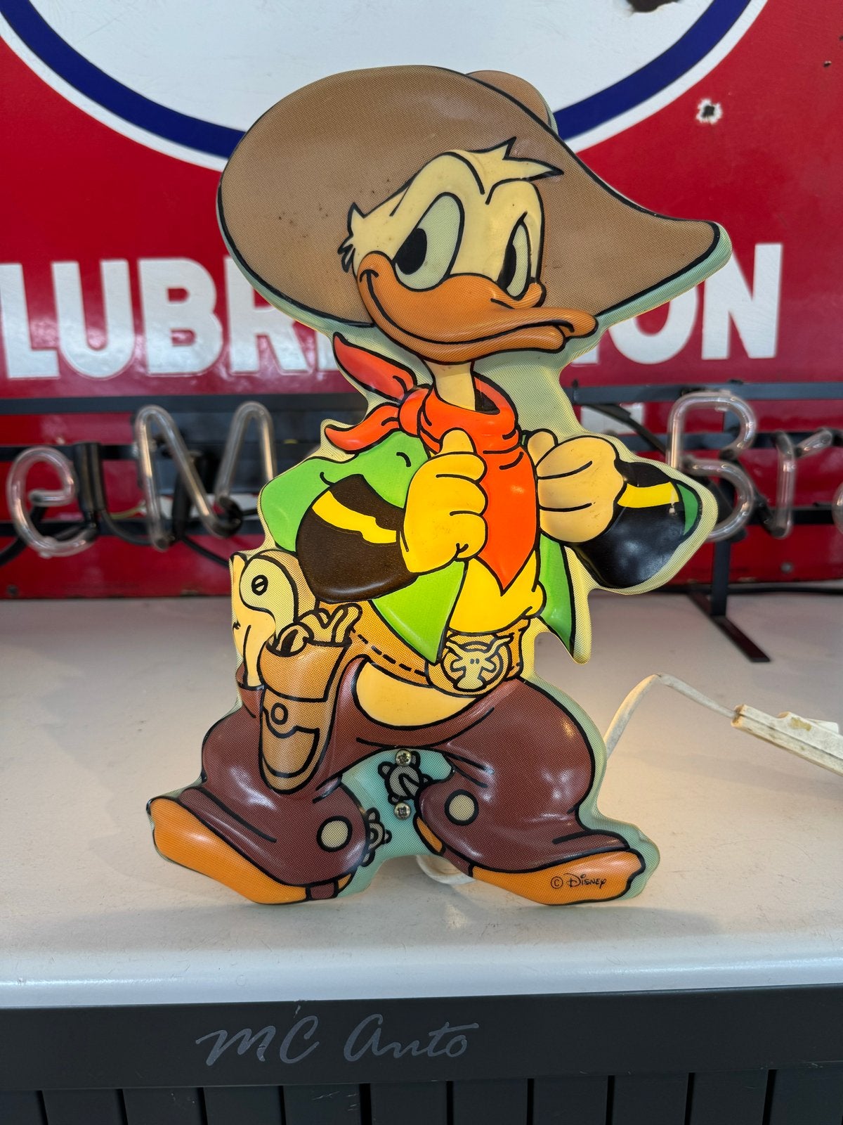 Vintage Disney Donald Duck Cowboy Lamp - Zeldzaam!, Verzamelen, Disney, Gebruikt, Overige typen, Donald Duck, Ophalen of Verzenden