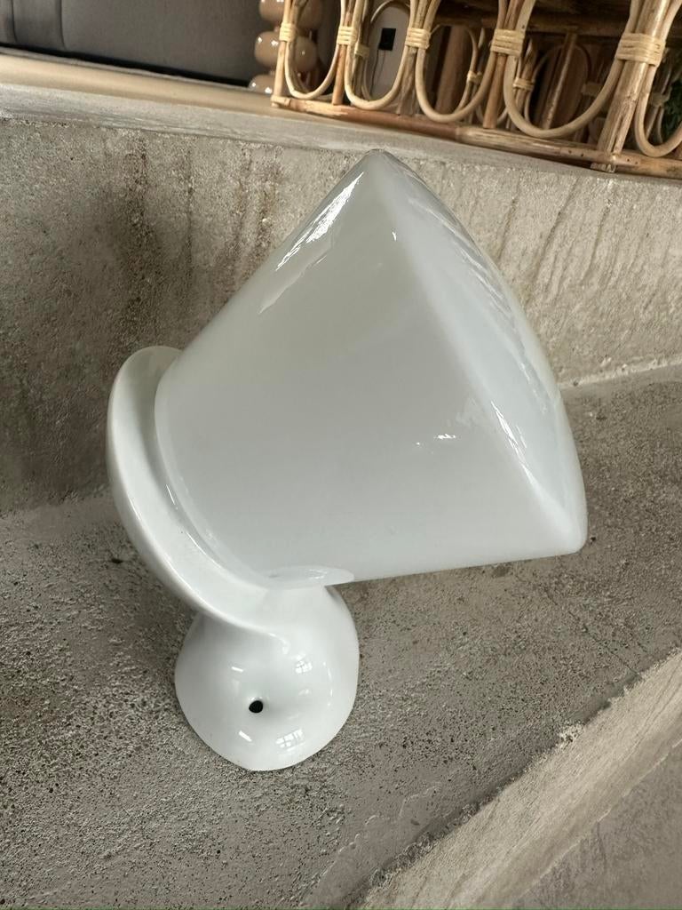 Vintage Bauhaus wandlamp – melkglas opaline –Wagenfeld stijl, Ophalen of Verzenden, Zo goed als nieuw, X, X