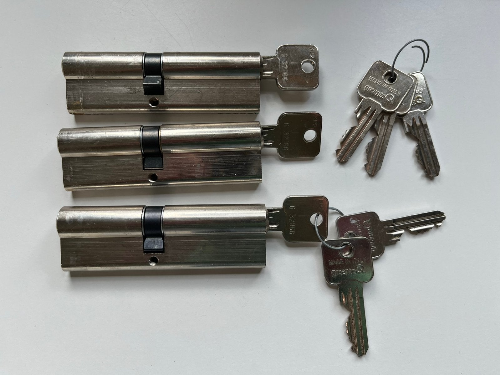 3 gelijksluitende deurcilinders SKG2** #zgan, Ophalen of Verzenden, Zo goed als nieuw, Rvs, Slot