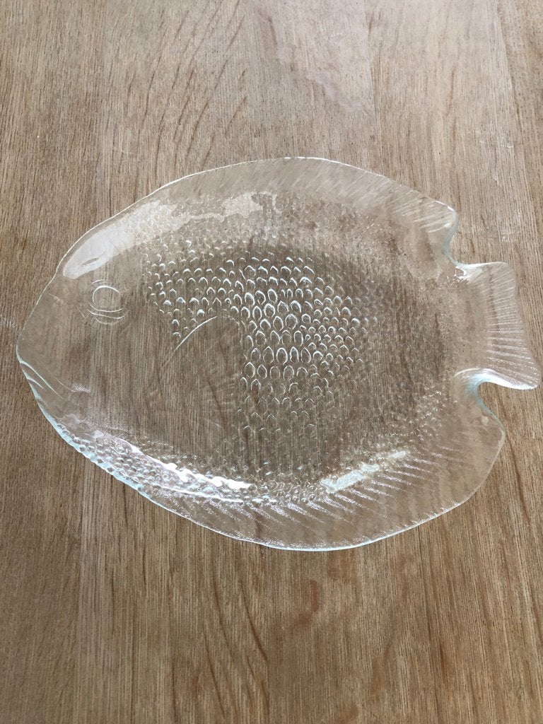 Glazen vintage visschaal, Arcoroc France, Huis en Inrichting, Ophalen, Glas of Glazen, Overige stijlen, Glas