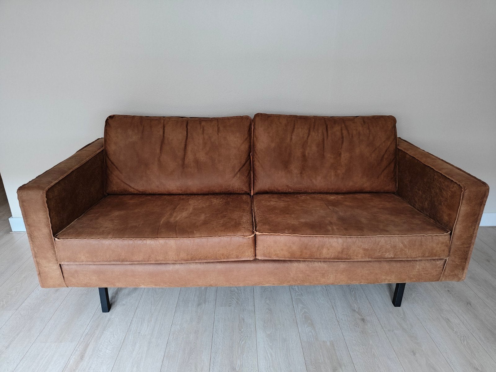 BePureHome Rodeo bank - Cognac (2,5-zits), Gebruikt, 150 tot 200 cm, Driepersoons, Ophalen of Verzenden