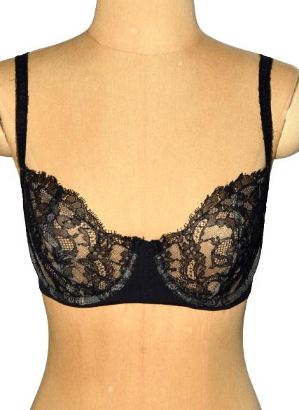 Nieuwe La Perla bh, kant, zwart/beige-nude, Mt. 70 D, La Perla, Verzenden, Zwart, BH