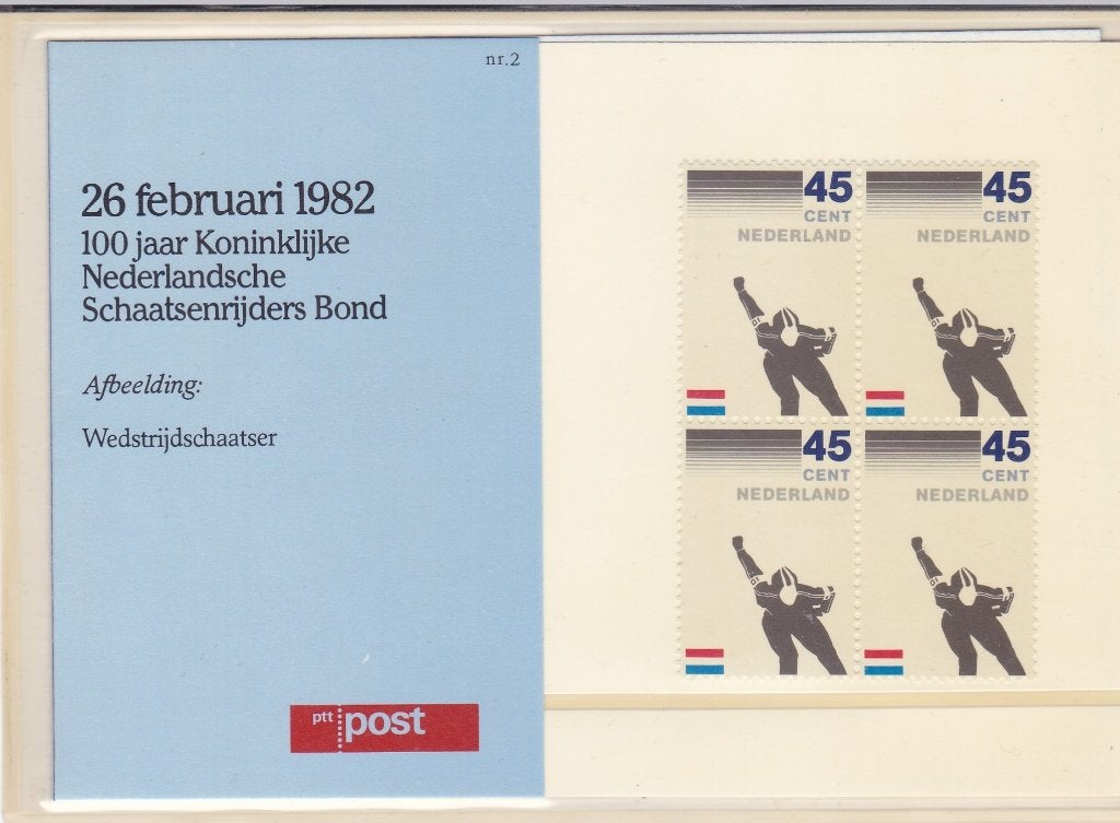 Nederland. Postzegelmapje (M2) 100 jaar K.N.S.B. 26 febr. 82, Postzegels en Munten, Ophalen of Verzenden, Na 1940, Postfris