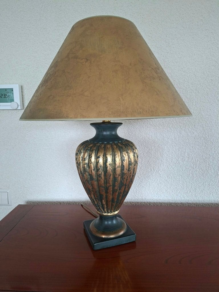 Klassieke sfeervolle tafellamp / dressoirlamp goud/brons, 50 cm, Overige typen, Goud, Zo goed als nieuw