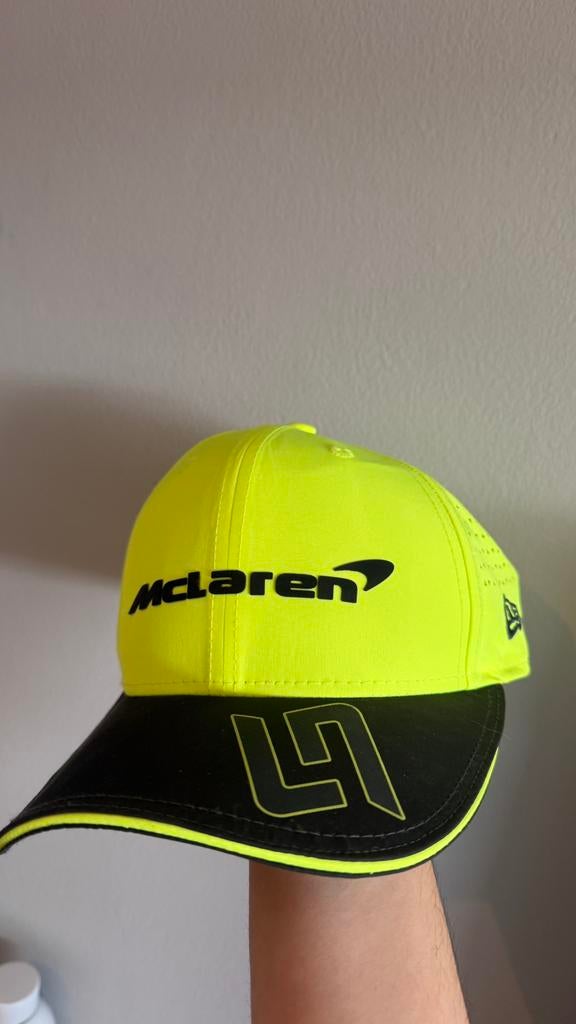 Lando Norris McLaren F1 Pet - New Era - Neon Geel (S/M), Ophalen of Verzenden, Zo goed als nieuw, Pet