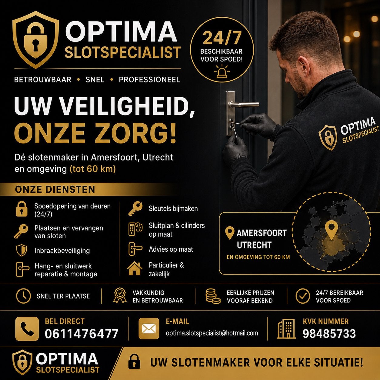 Slotenmaker Amersfoort, utrecht en omgeving! 24/7 bereikbaar