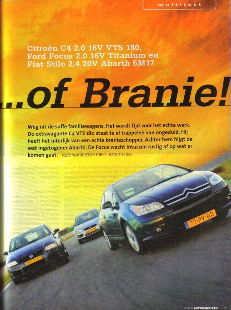 Autokampioen triotest Fiat Stilo,Citroen C4 en Ford Focus, Ophalen of Verzenden, Gelezen, Overige merken