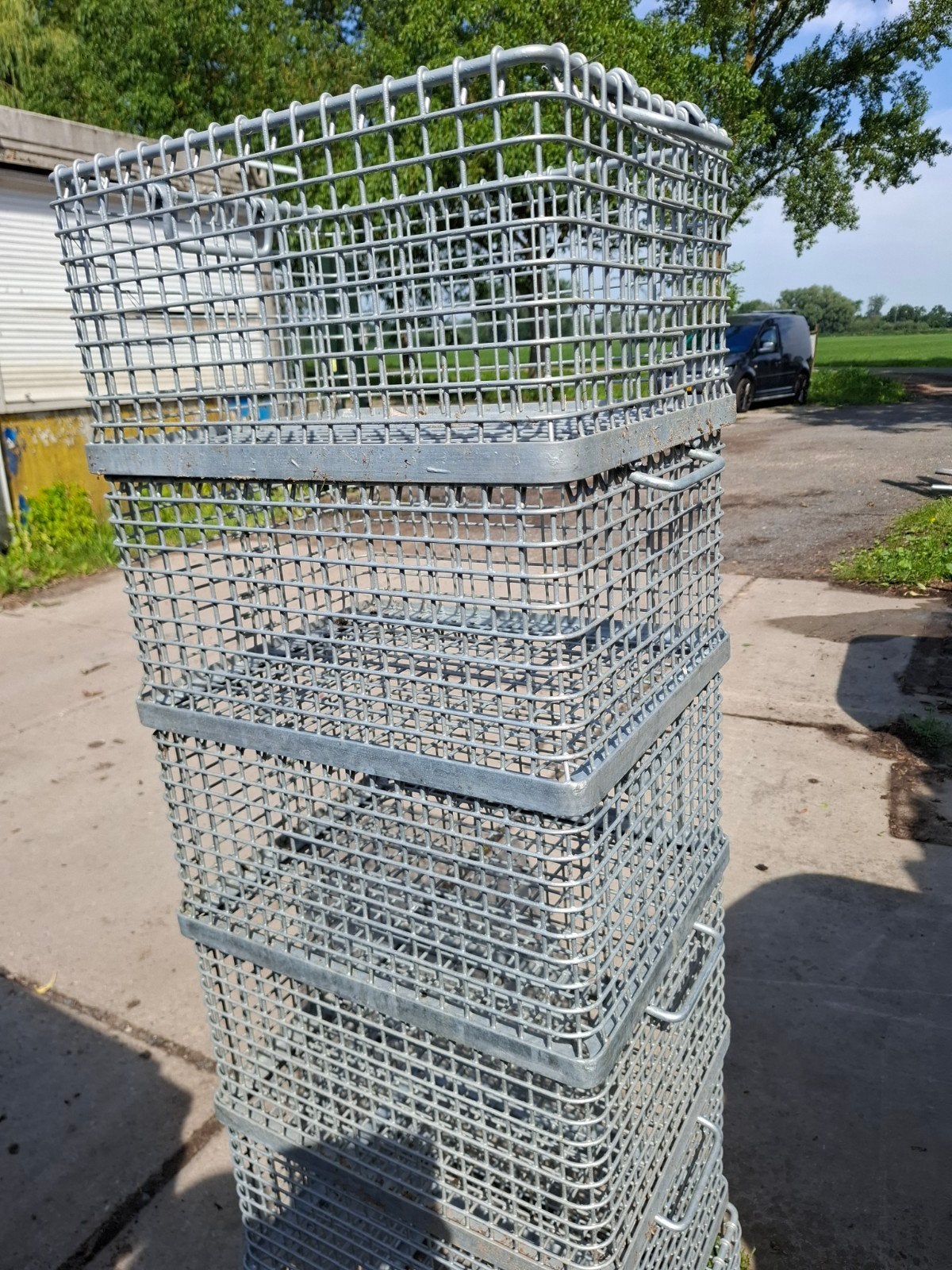 Gegalvaniseerde kratten (draadmand) STAPELBAAR, ., 50 tot 75 cm, Ophalen of Verzenden, .