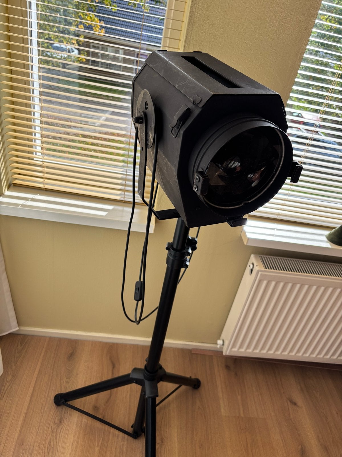 Unieke Vintage Studio Spotlamp op Statief, Ophalen, Gebruikt, Overige fittingen, Metaal