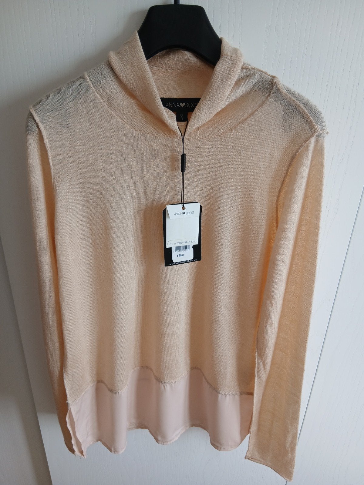 S Nieuw luxe trui kol dun gebreid licht roze merk Anna Scott, Anna Scott, Nieuw, Ophalen of Verzenden, Roze
