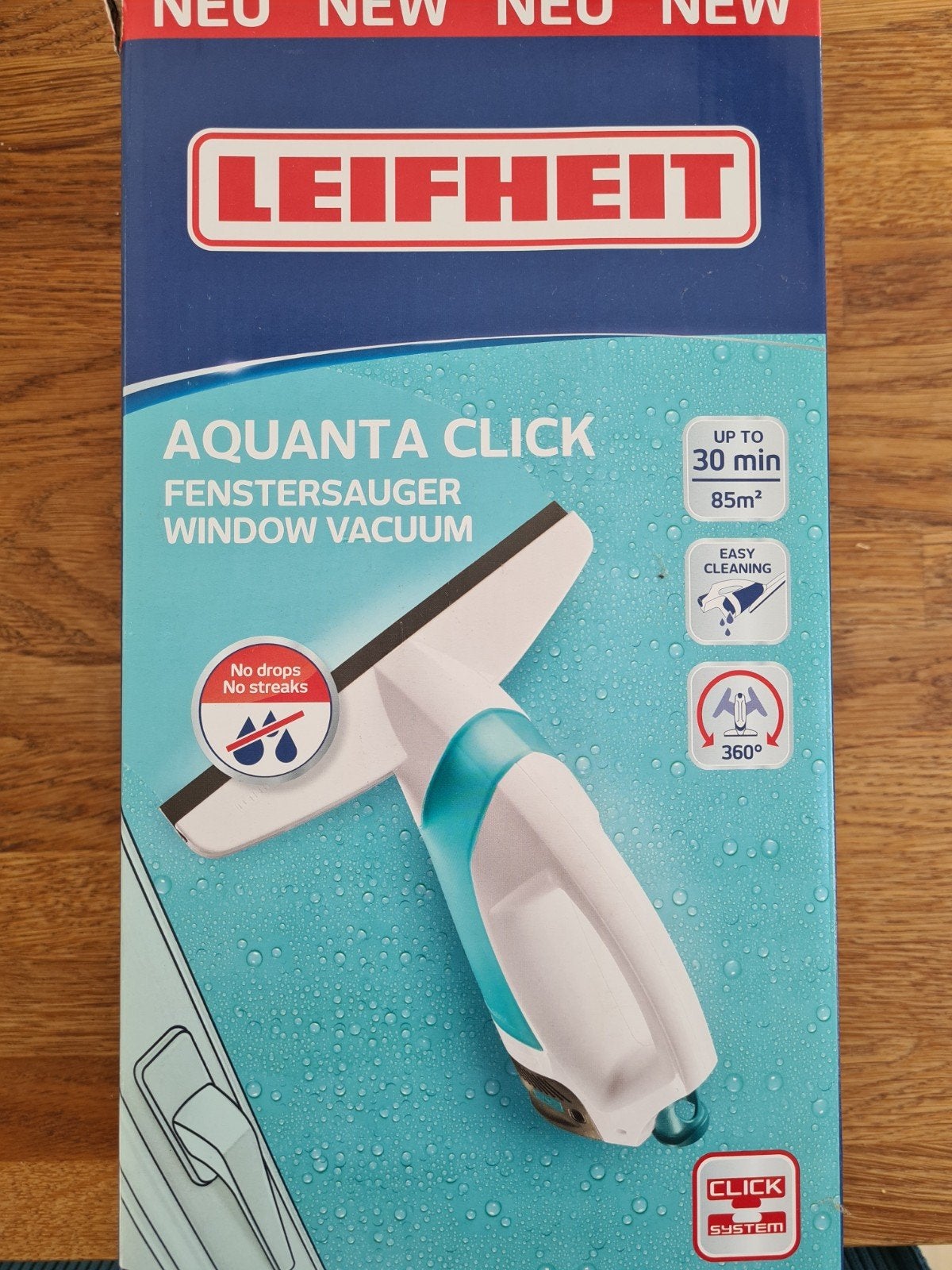 Leifheit Aquanta Click Raamwisser - Nieuwstaat, Overige merken, Draadloos, Ophalen of Verzenden, Zo goed als nieuw