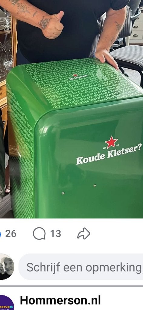 Heineken praten koelkast, Ophalen, Zonder vriesvak, 60 cm of meer, 100 tot 150 liter