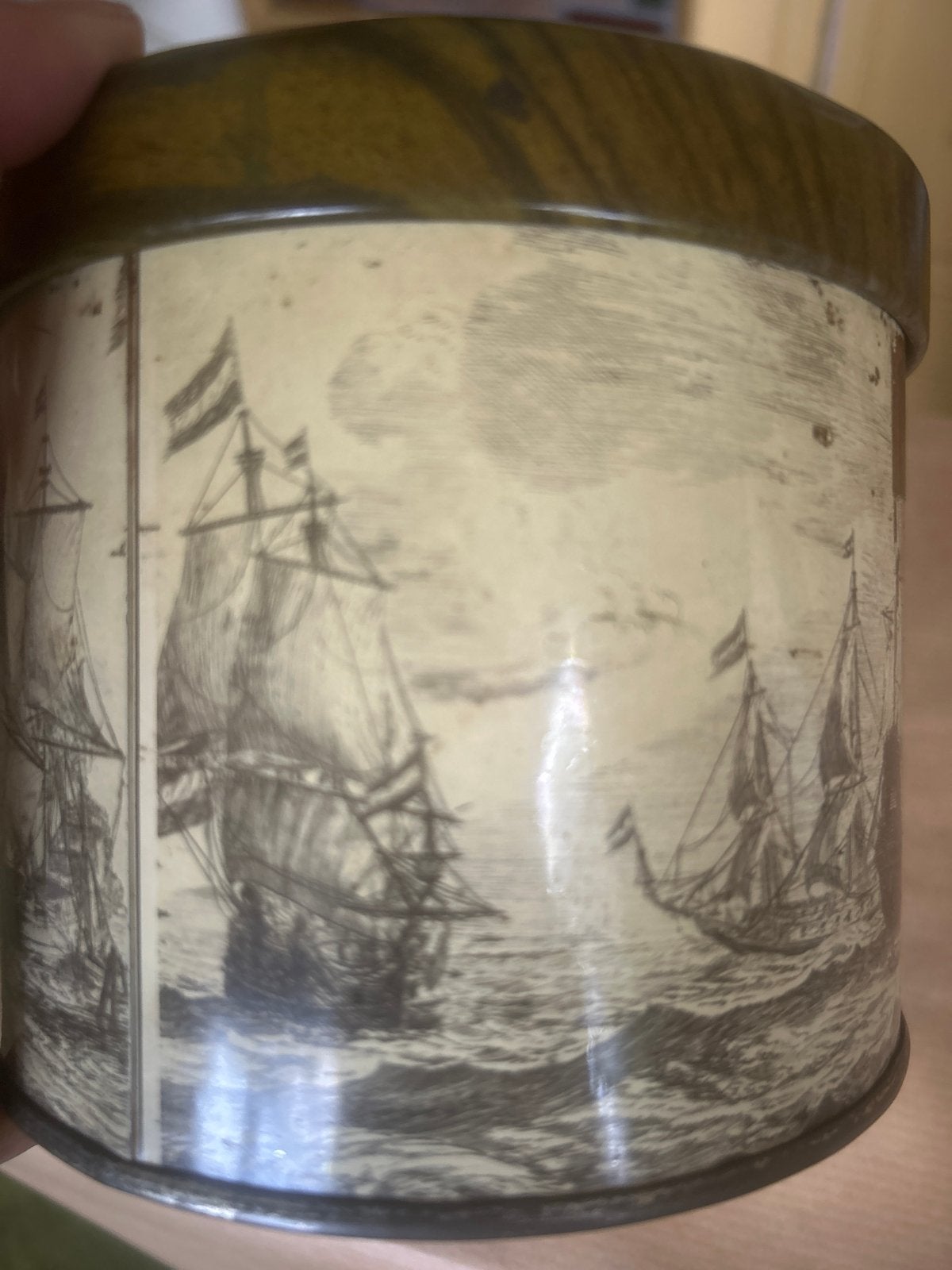 Vintage DE Coopvaert Tabaksblik met Schepen, Ophalen of Verzenden