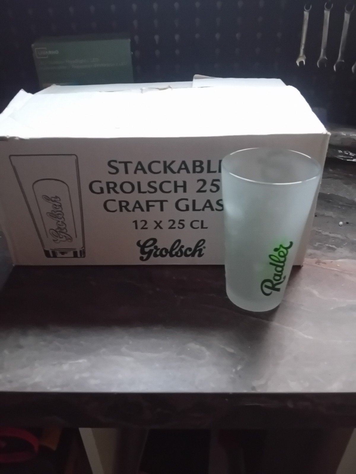 7x Grolsch Radler glazen - Zo goed als nieuw, Ophalen of Verzenden, Zo goed als nieuw, Meerkleurig, Overige merken