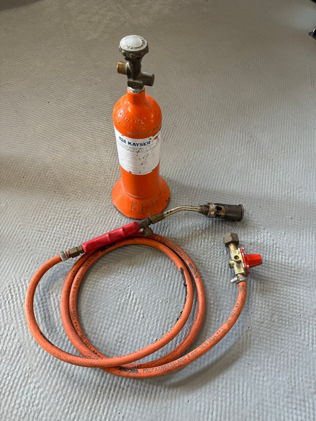 Kayser propaanbrander met slang en gasfles, Ophalen of Verzenden, Gebruikt, Overige typen, Overige merken