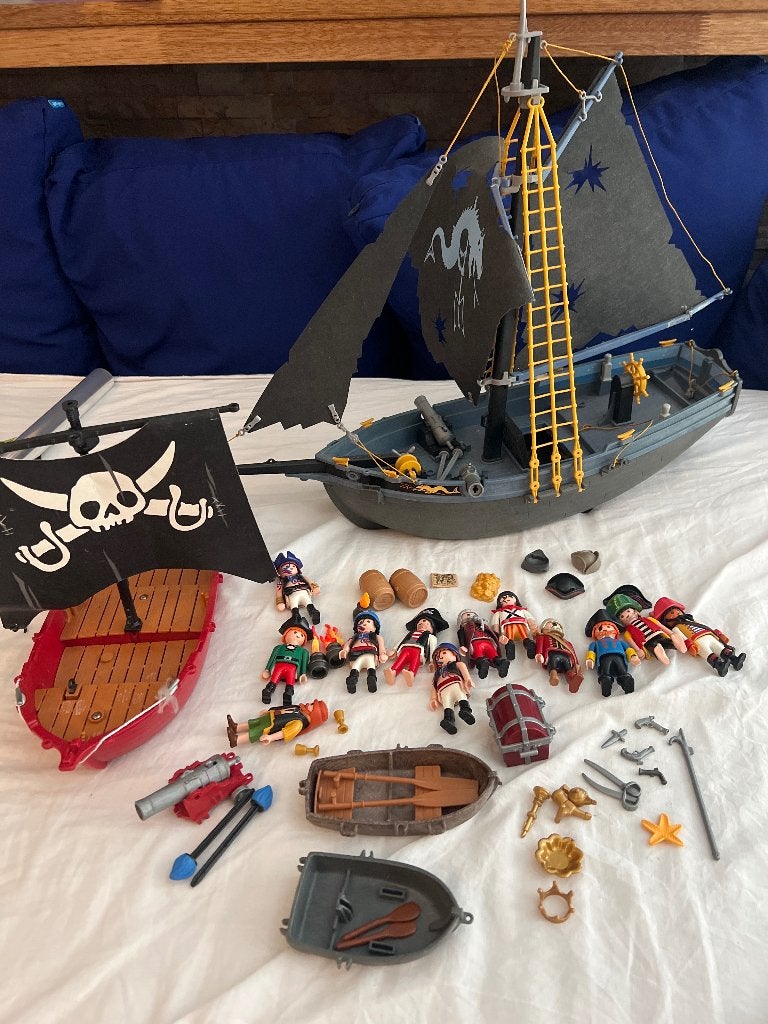 Playmobil 2 piratenschepen met piraten, Kinderen en Baby's, Speelgoed | Playmobil, Ophalen of Verzenden, Gebruikt