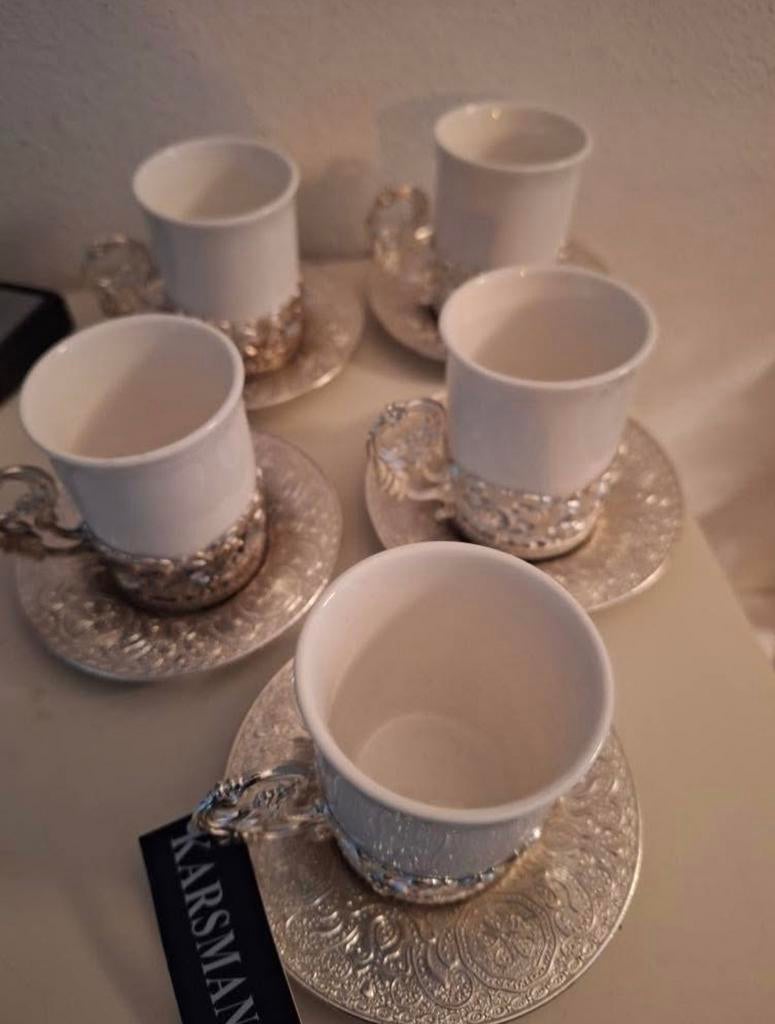 Karsmann Turkse Koffiekopjes Set - 5 stuks, Keramiek, Nieuw, Ophalen of Verzenden, Overige stijlen