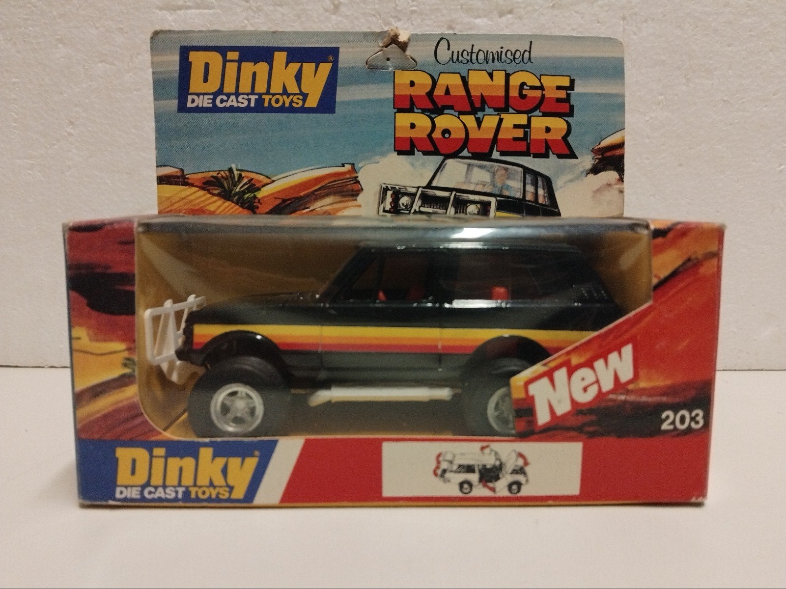 Dinky Toys 1:43 Range Rover 4x4 high Wheels origineel boxed, Hobby en Vrije tijd, Modelauto's | 1:43, Ophalen of Verzenden, Zo goed als nieuw