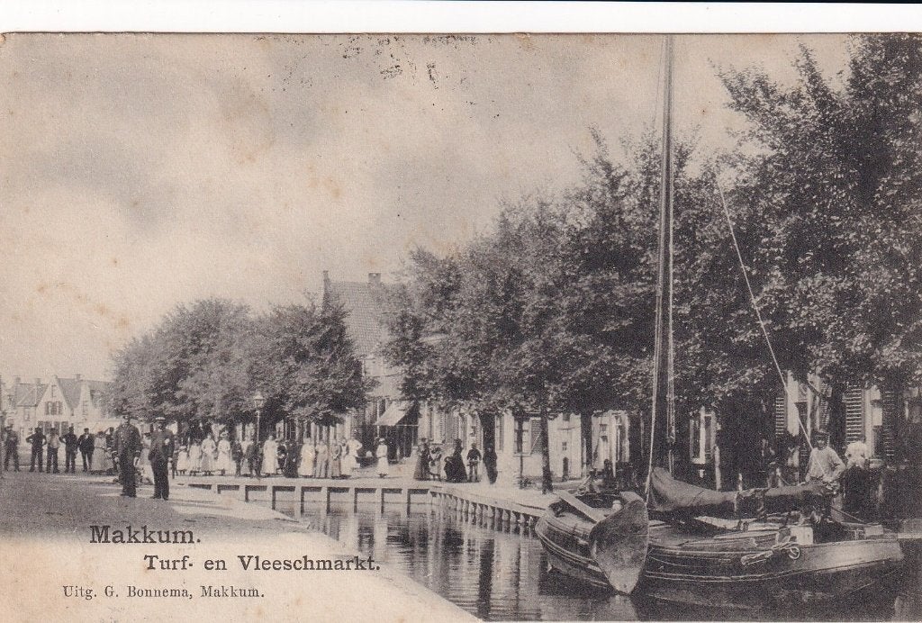 Makkum, Volk, Markt., Verzenden, Voor 1920, Gelopen, Friesland