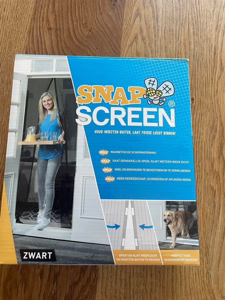 Nieuw in doos: Zwart Vliegen Gordijn met Magneetsluiting, Ophalen, 200 cm of meer, Zwart, Nieuw