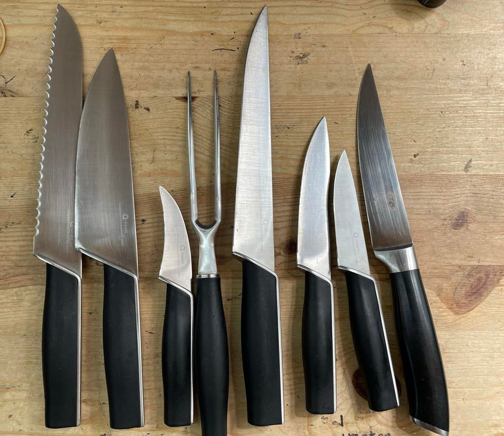 Complete Qulinair messenset  (wd-30), Overige typen, Ophalen of Verzenden, Zo goed als nieuw, Zwart