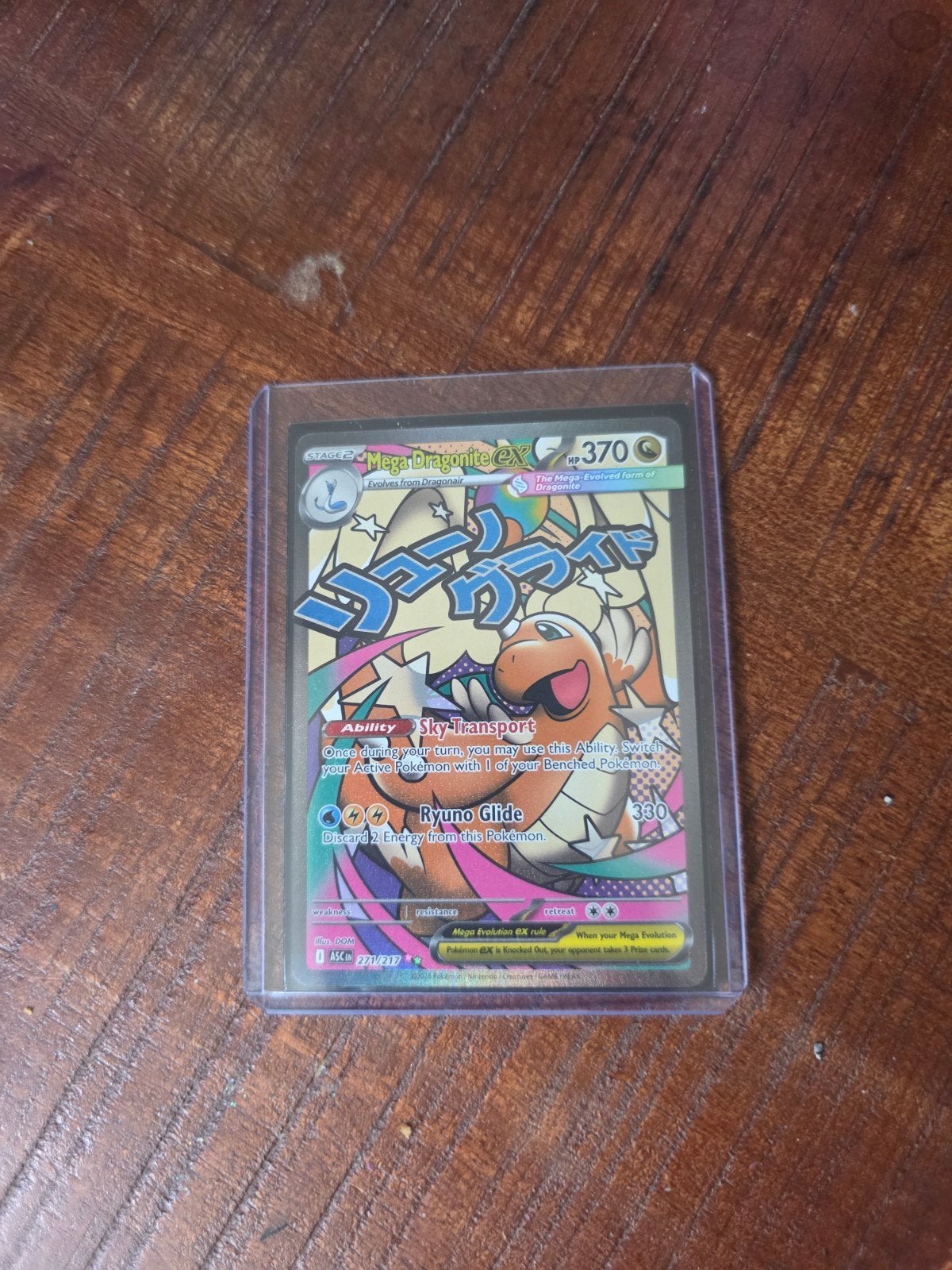 Mega Dragonite EX Pokémon Kaart - Zeldzaam en Krachtig, Ophalen of Verzenden, Zo goed als nieuw, Losse kaart
