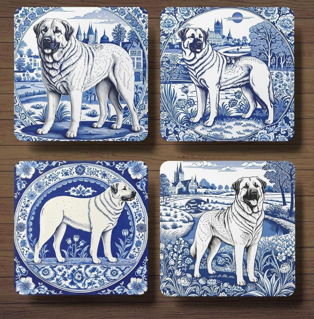 Kangal Delfts Blauw onderzetters met houder, Ophalen of Verzenden, Nieuw