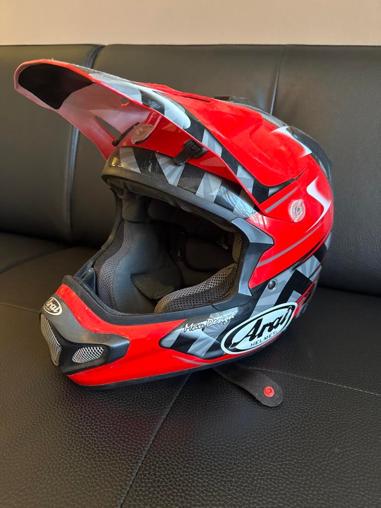 Arai MX-V Offroad- Crosshelm XL- Rood/Zwart/Grijs, Motoren, Ophalen, Arai, Tweedehands, Heren