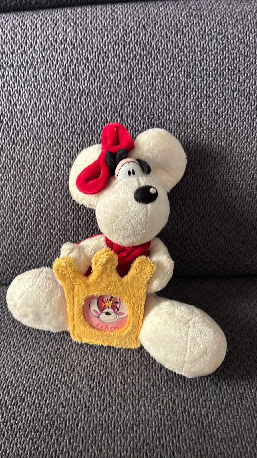 Diddle knuffel met ingebouwde fotolijst als nieuw, Ophalen of Verzenden, Zo goed als nieuw, Knuffel