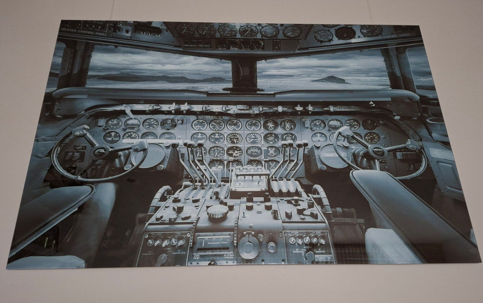 Glasschilderij vliegtuigcockpit: 120 x 80 cm, Ophalen, Zo goed als nieuw, 100 tot 125 cm, 75 cm of meer