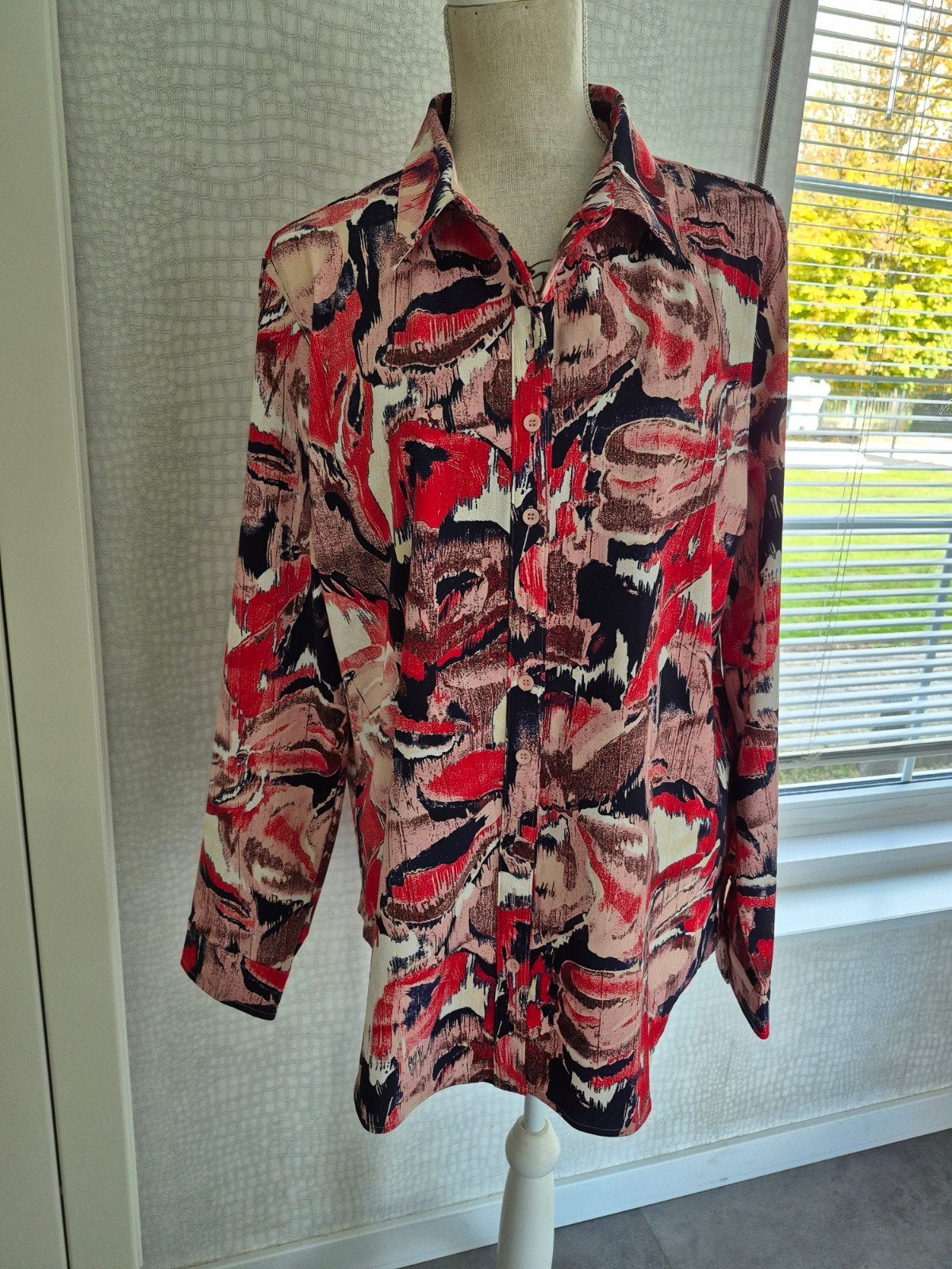 Mi Piace Blouse 3XL - Red Wild Flower Print, Kleding | Dames, Mi Piace, Maat 46/48 (XL) of groter, Nieuw, Ophalen of Verzenden