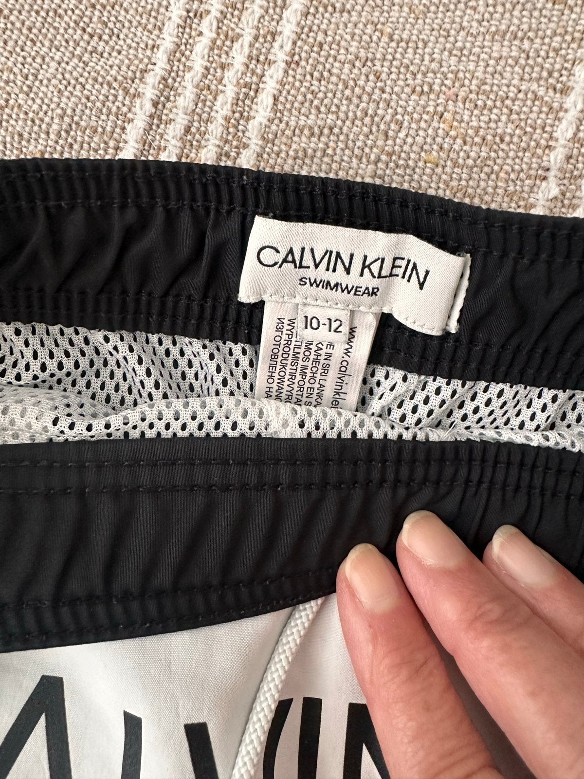 Calvin Klein Zwembroek Jongen Maat 10-12 Zwart/Wit, Ophalen, Gebruikt, Overige maten, Zwembroek