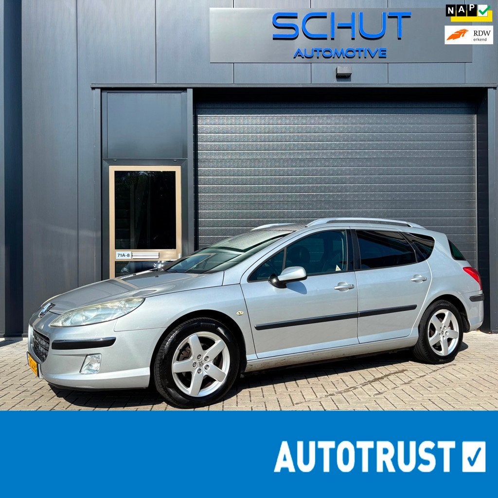 Peugeot 407 SW 2.0-16V XT Pack AUTOMAAT | LEER | PANO | CLIM, Gebruikt, Zwart, 4 cilinders, 1476 kg