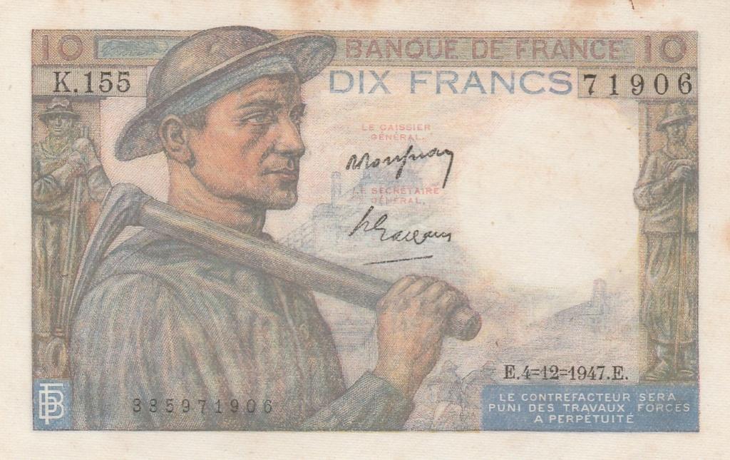 10 Francs1947 FRANKRIJK, Ophalen of Verzenden, Frankrijk, Los biljet