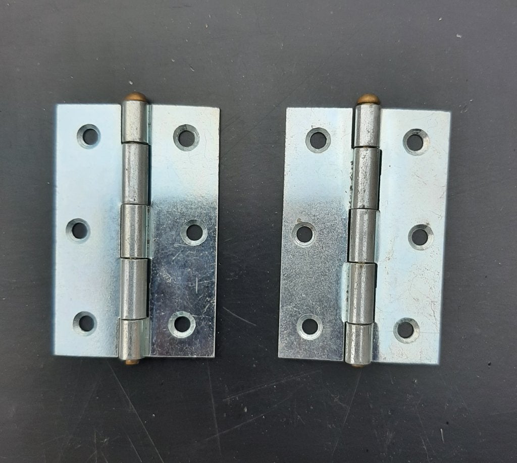 2 Stuks Nieuwe Scharnieren 75 x 50 mm verzinkt rechte hoeken, Ophalen, Nieuw, IJzer, Scharnier