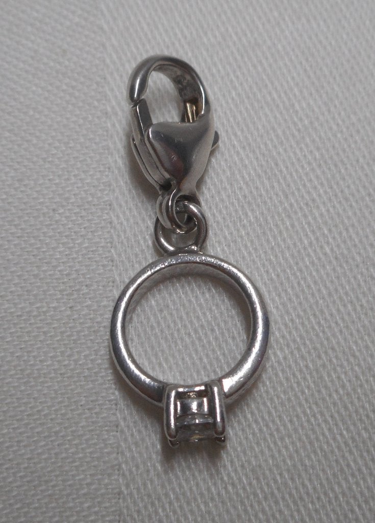 Zilveren Ti Sento charm bedel ring met steen nr.1620
