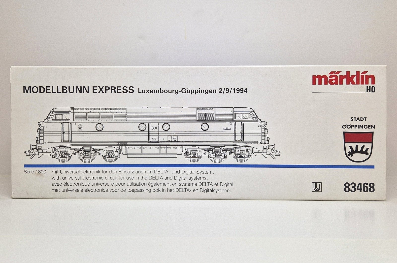 Märklin H0 83468 Digital / Delta diesellocomotief 1800 CFL., Wisselstroom, Locomotief, Ophalen of Verzenden, Zo goed als nieuw