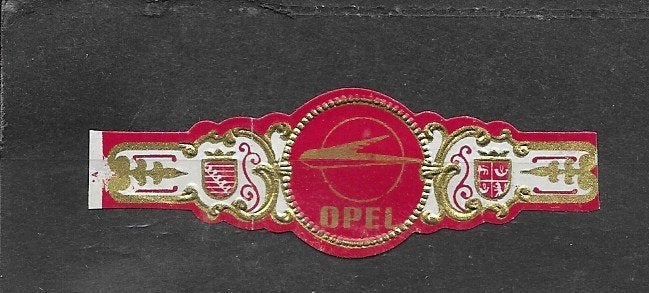 Sigarenbandje Opel, lichte plakker, Verzamelen, Verzenden, Zo goed als nieuw, Sigarenbandjes