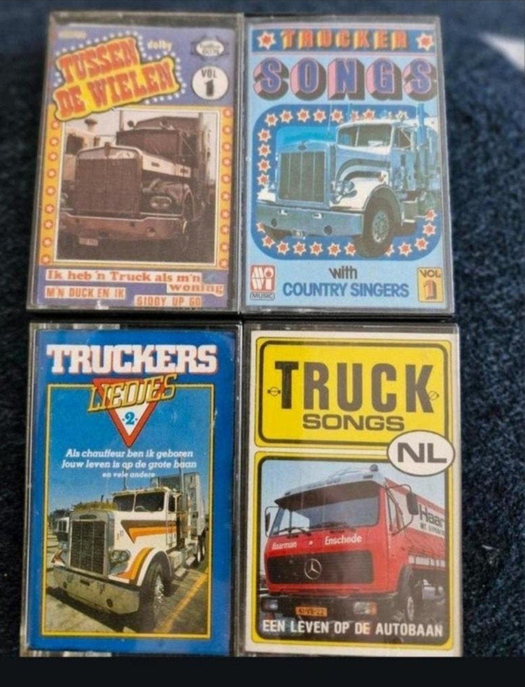 Vier cassettebandjes Trucker muziek, Cd's en Dvd's, Ophalen of Verzenden, Zo goed als nieuw, Overige genres, 2 t/m 25 bandjes