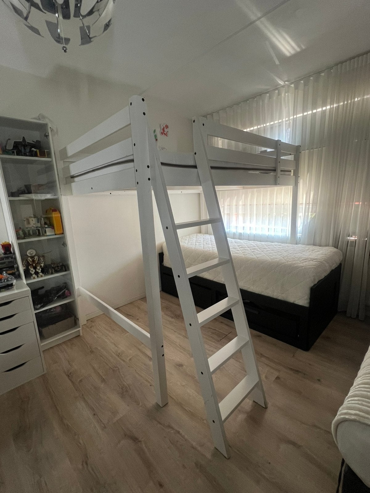 Ikea Hoogslaper wit, 140x200cm, Huis en Inrichting, Slaapkamer | Stapelbedden en Hoogslapers, Ophalen, Hoogslaper, Tweepersoons