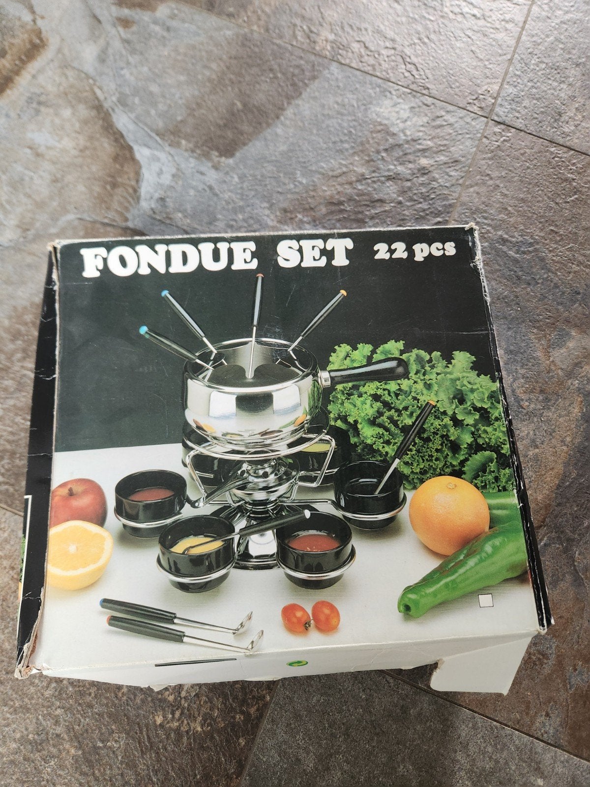 Vintage Fondueset 22-delig - Compleet in doos, Witgoed en Apparatuur, Fonduesets, Ophalen of Verzenden, Nieuw, Brander, Fondueset