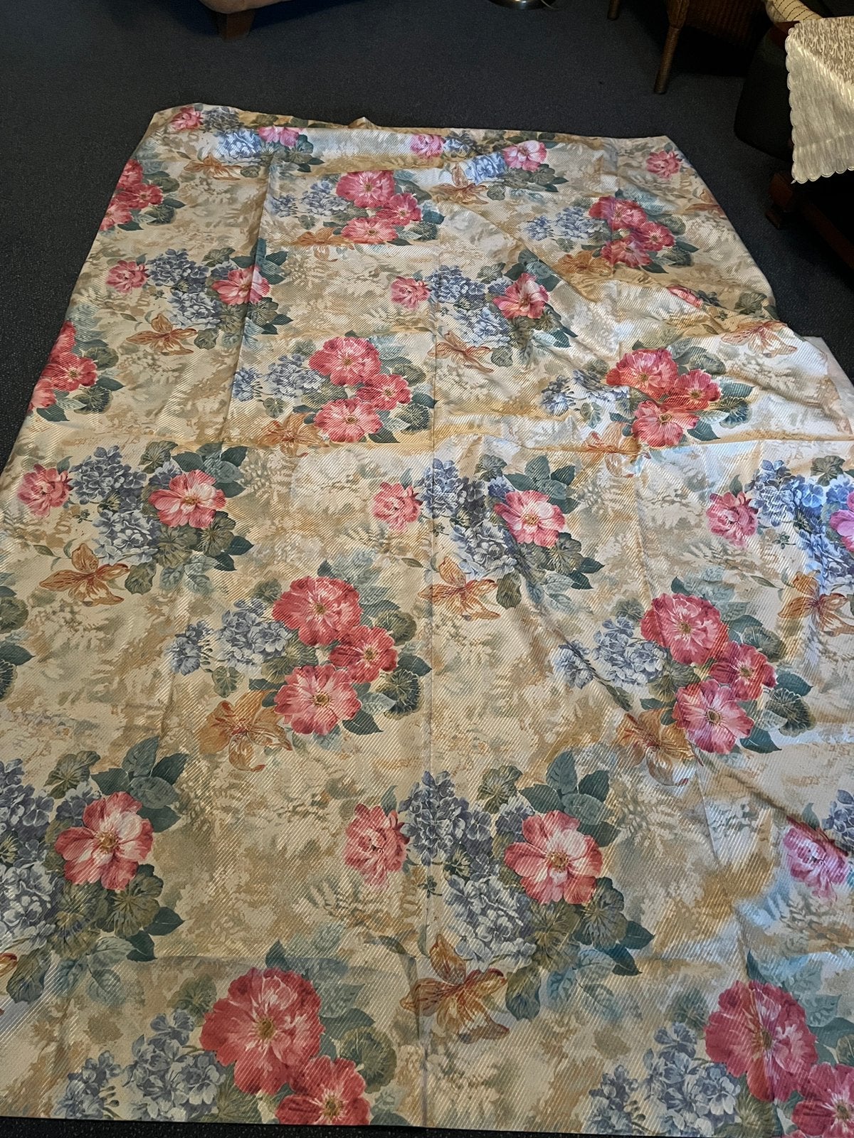 Bloemenstof, lap stof, gordijn en kleden, 120 cm of meer, 200 cm of meer, Ophalen of Verzenden, Zo goed als nieuw