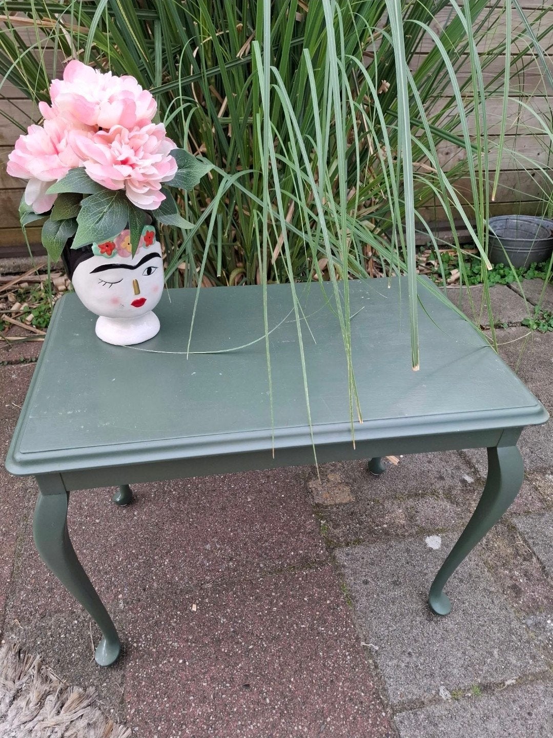 salontafaltje queen ann houten tafeltje bijzettafel planten, Ophalen, Gebruikt, Rechthoekig, Hout