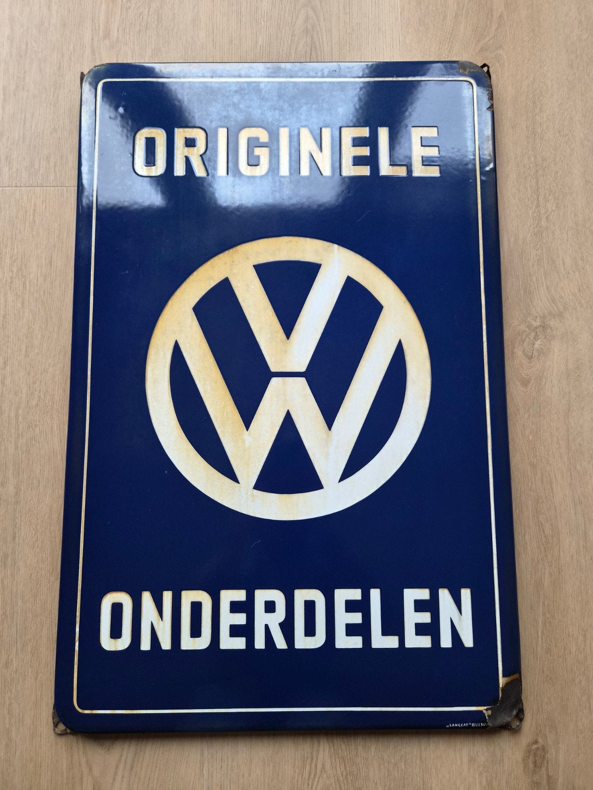 Emaille reclame emaille reclamebord Volkswagen vw oldtimer, Ophalen, Gebruikt, Reclamebord