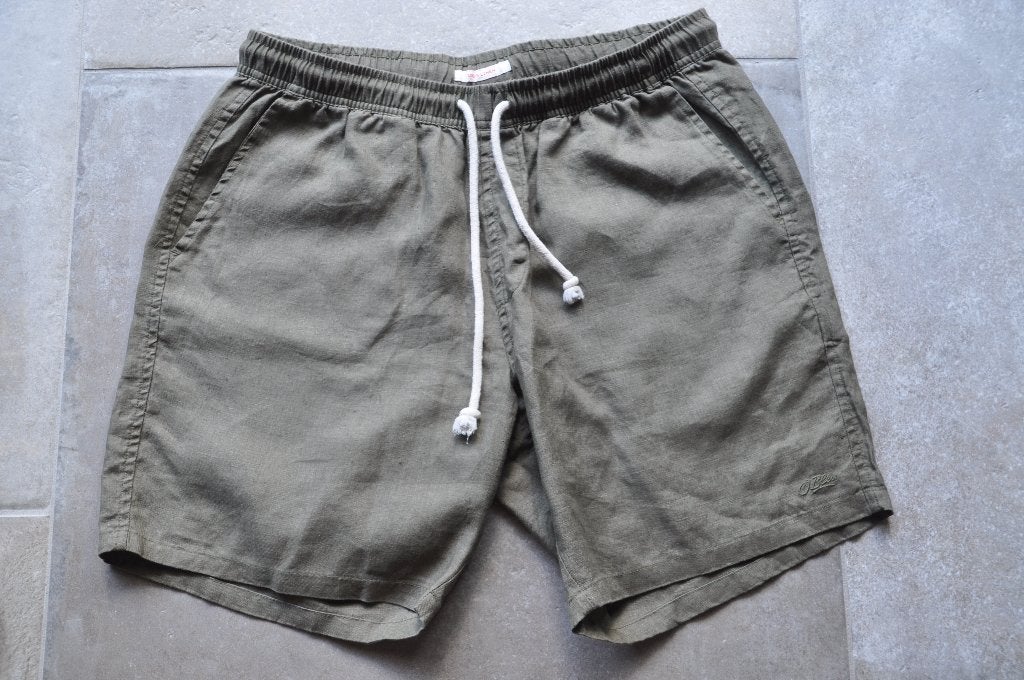 korte broek short O'Bleu 100% linnen maat L donkergroen, Maat 52/54 (L), O'Bleu, Ophalen of Verzenden, Zo goed als nieuw